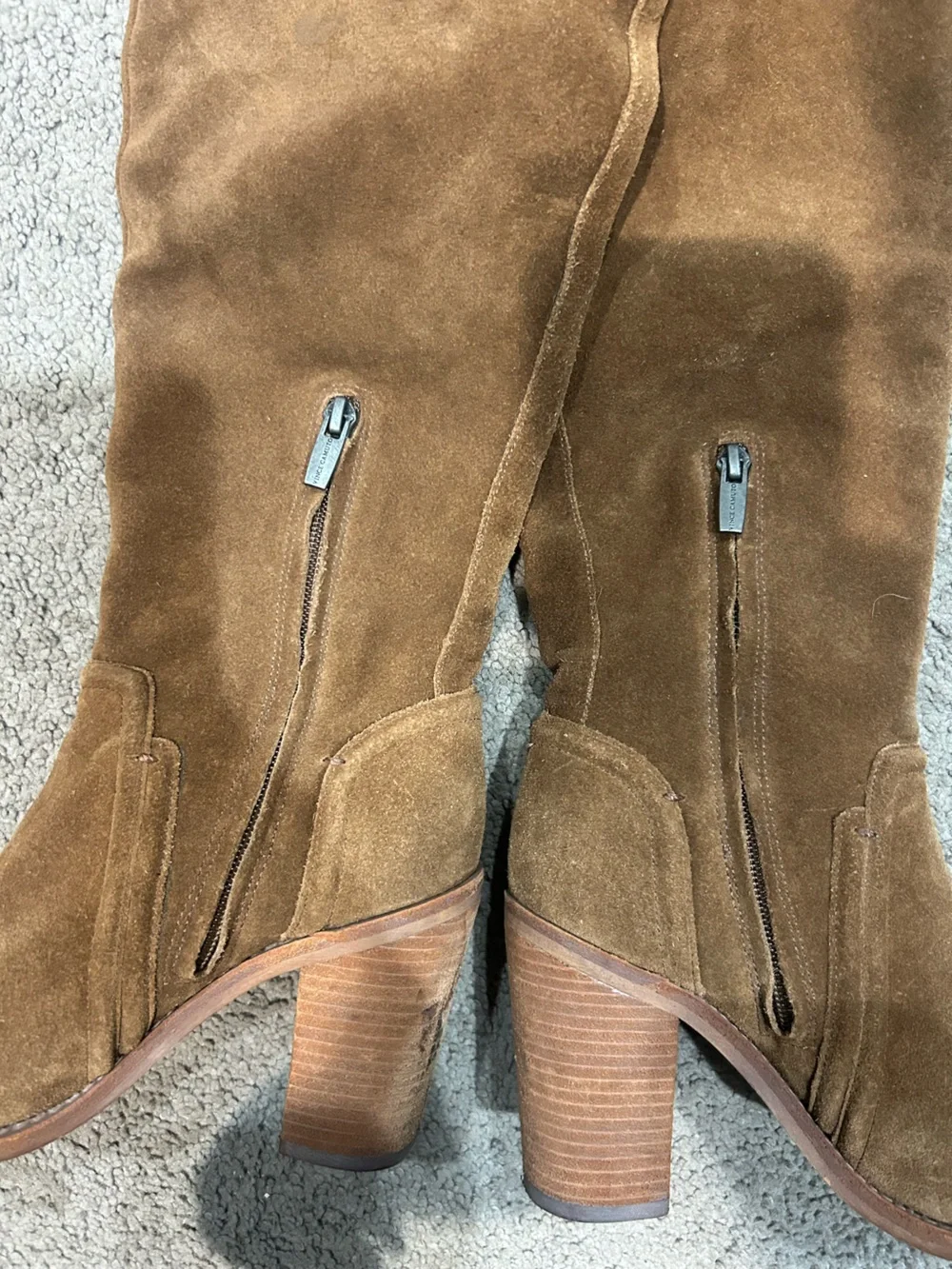 Vince Camuto Tall Brown Suede Block Heel Boots